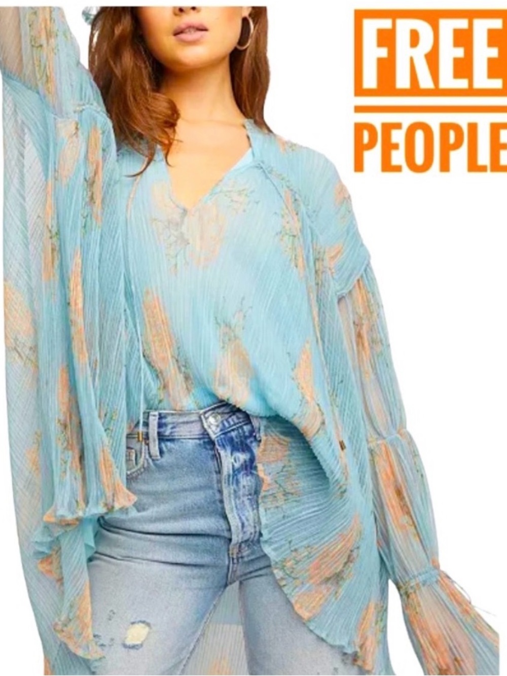 EUC Free People Dahlia Tunic in dark combo Large